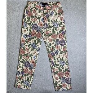 Teddy Fresh Tapestry Pants Men 30x30 Beige Pink Floral Hipster Casual NWOT